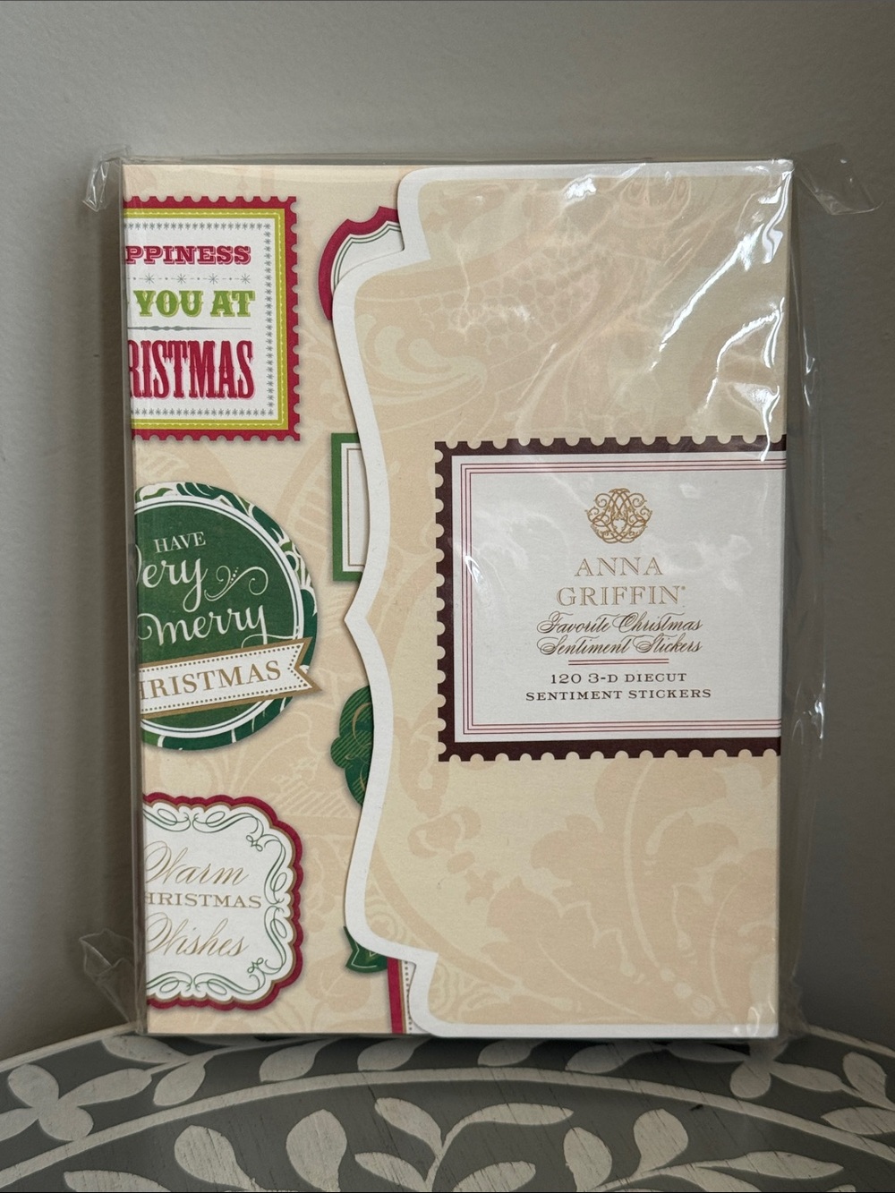 Anna Griffin Favorite Christmas 3-D Diecut Sentiment Stickers